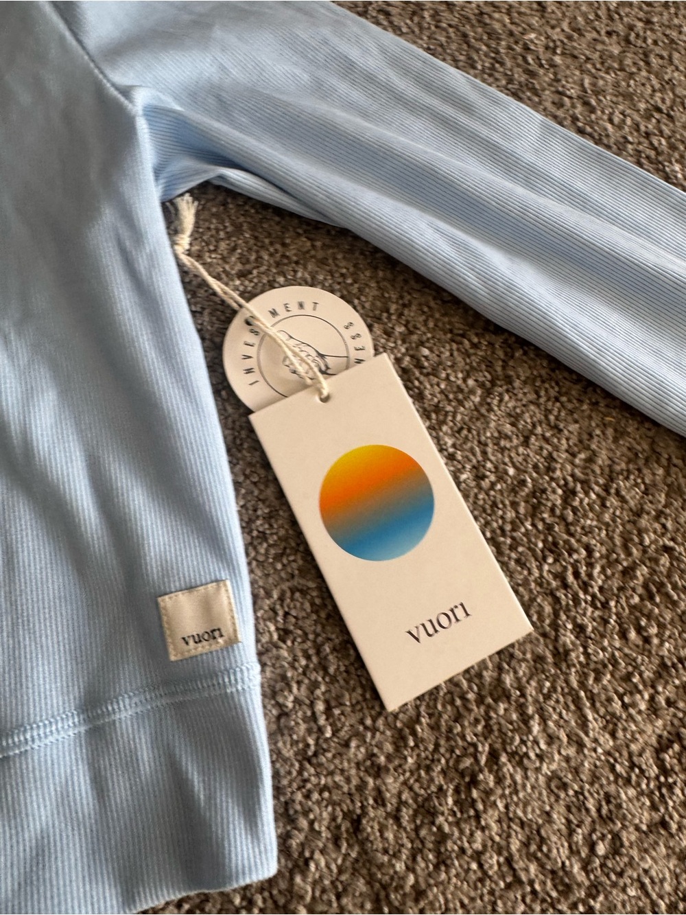 NWT Vuori Pose Mini Cardigan XS Crystal Blue Ribbed Stretch Cardigan Athleisure - Picture 5 of 6